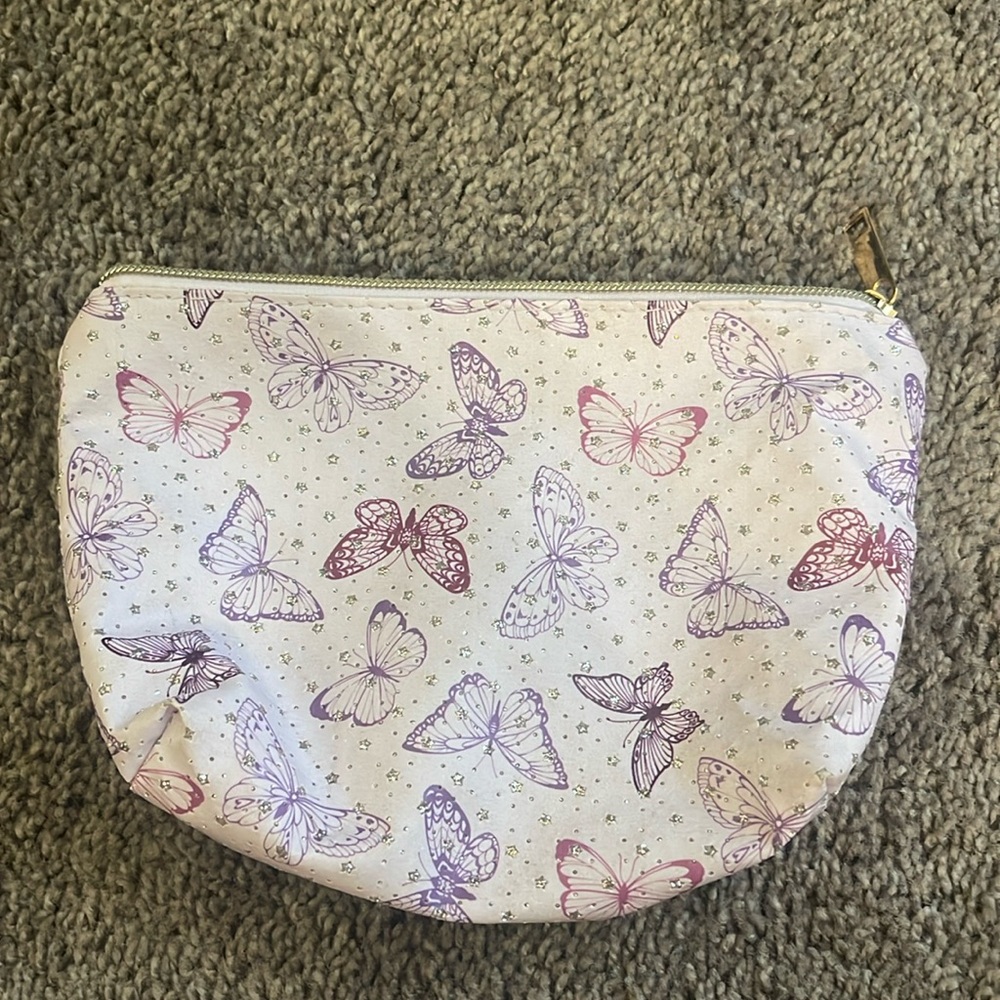 • Purple Butterflies • Makeup Bag